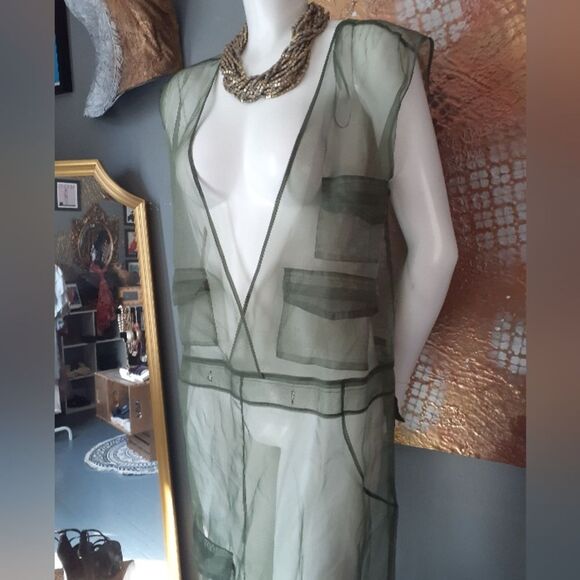 Zara Nwot Sheer Organza Cargo Maxi Dress - Picture 12 of 13